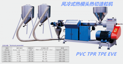 PVC/TPR/TPE/EVA Air Cooling Heat Cutting Pelletizing Machine